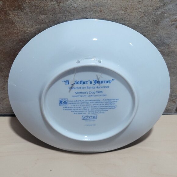 Schmid Hummel Mothers Day 1985 A Mothers Journey Decorative Wall Hanging Plate - Picture 11 of 11